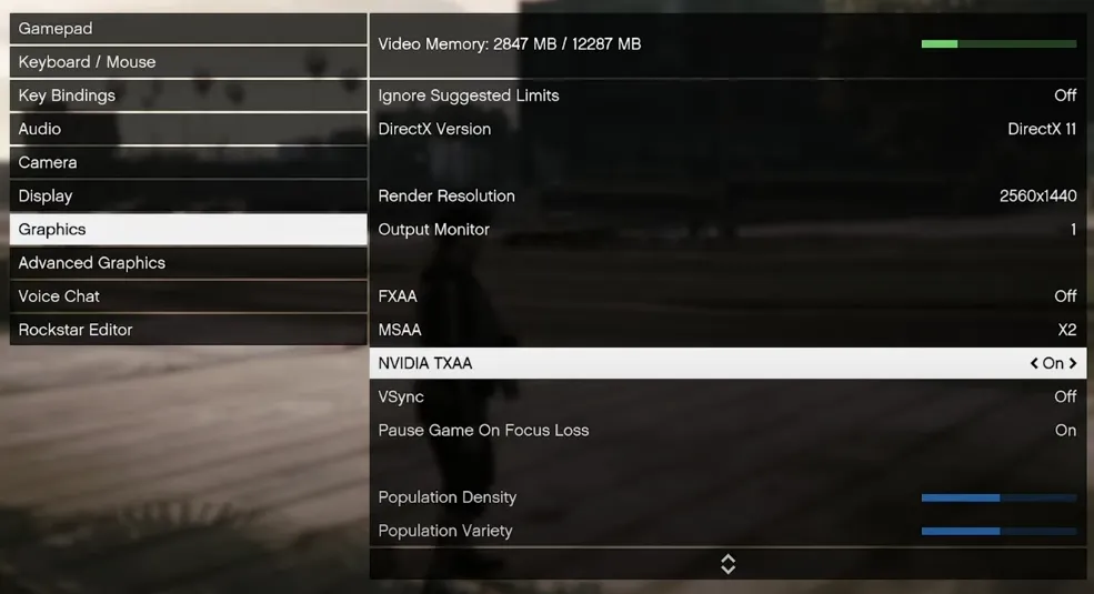 FiveM graphics and performance settings