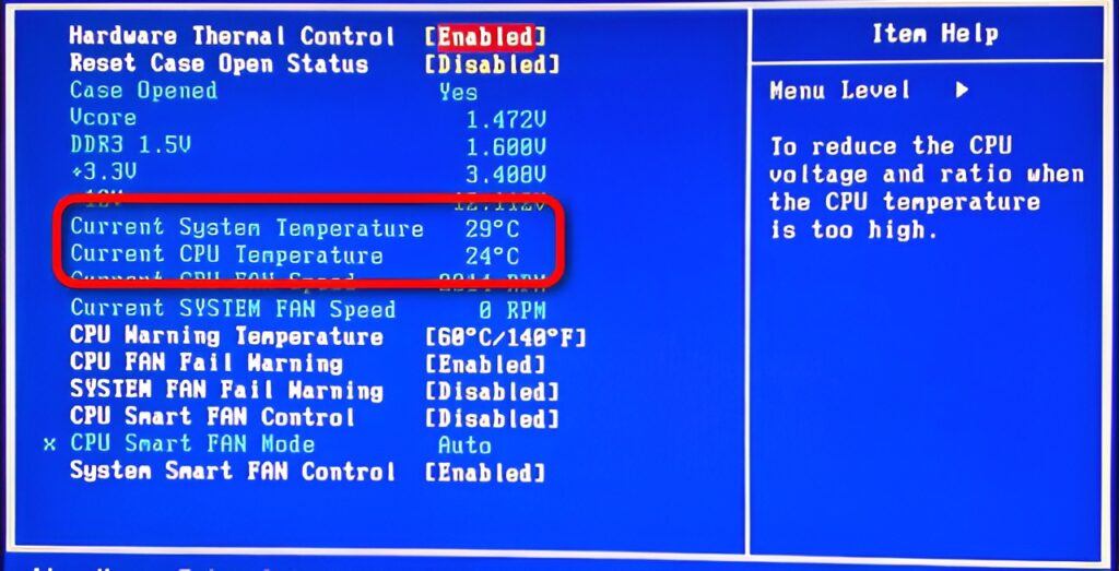 Checking CPU temperature before overclocking