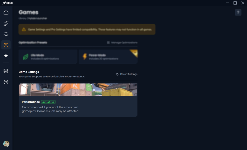 Hone Hytale preset toggled on