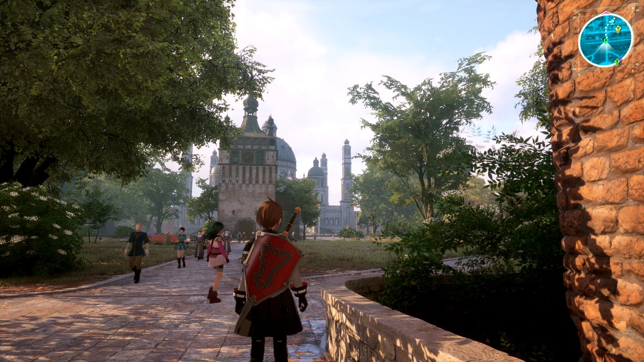 Echoes of Aincrad character entering a populated town for a repeatable PC performance test