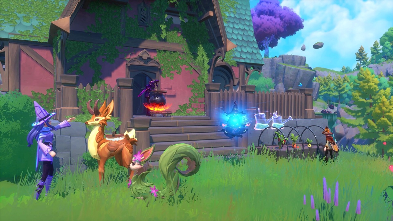 Witchspire player, familiars, effects, and a detailed base used for a repeatable PC performance test