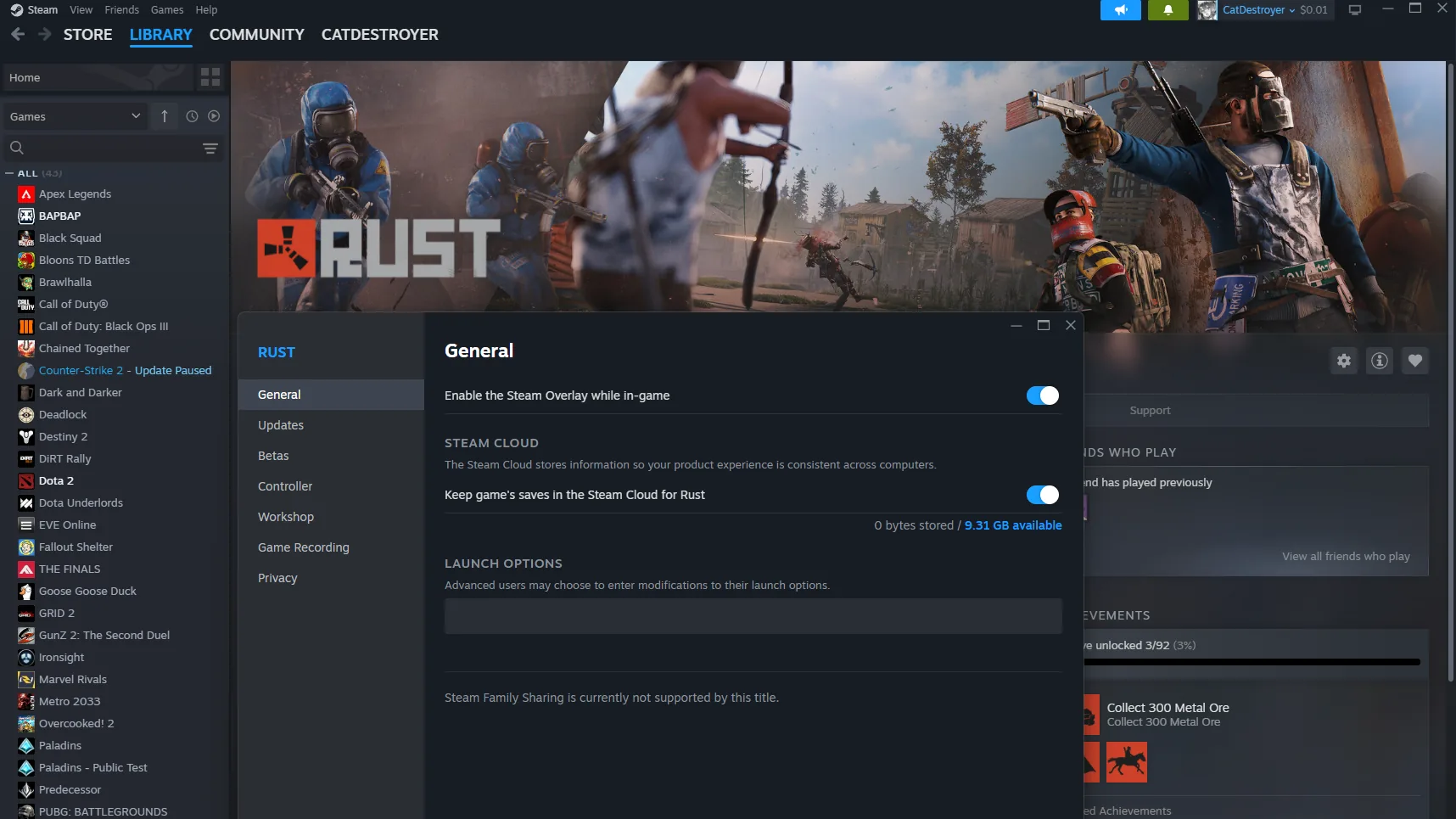 Rust Steam Launch Options
